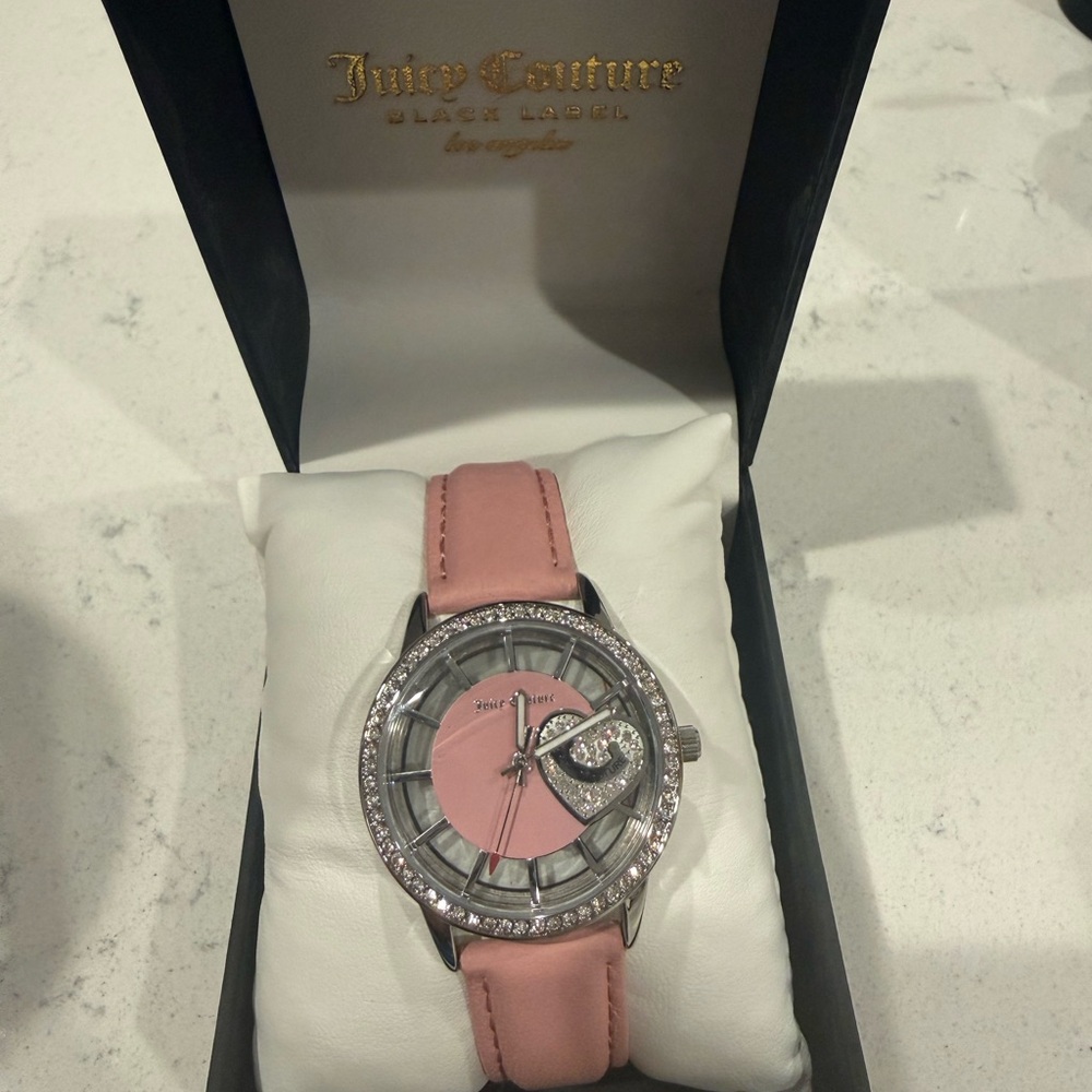 Juicy Couture Pink Leather Strap Watch